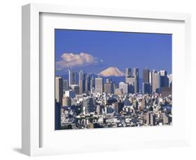 Mt.Fuji and Tokyo Shinjuku Area Skyline, Tokyo, Japan-Steve Vidler-Framed Photographic Print