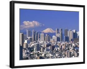 Mt.Fuji and Tokyo Shinjuku Area Skyline, Tokyo, Japan-Steve Vidler-Framed Photographic Print