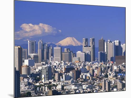 Mt.Fuji and Tokyo Shinjuku Area Skyline, Tokyo, Japan-Steve Vidler-Mounted Photographic Print