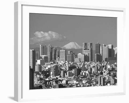 Mt.Fuji and Tokyo Shinjuku Area Skyline, Tokyo, Japan-Steve Vidler-Framed Photographic Print