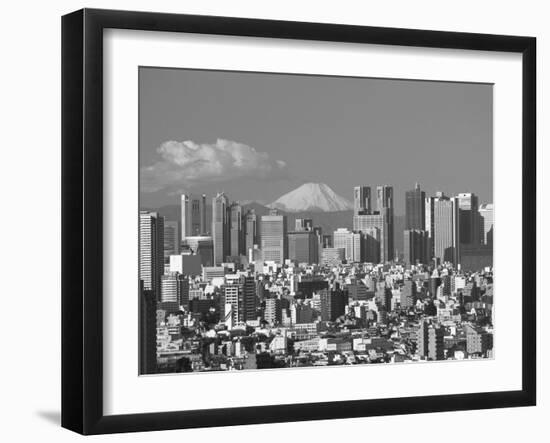 Mt.Fuji and Tokyo Shinjuku Area Skyline, Tokyo, Japan-Steve Vidler-Framed Photographic Print