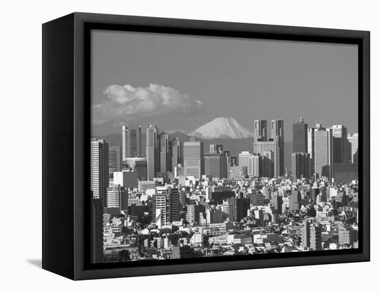 Mt.Fuji and Tokyo Shinjuku Area Skyline, Tokyo, Japan-Steve Vidler-Framed Stretched Canvas