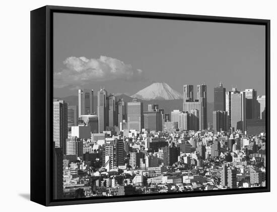 Mt.Fuji and Tokyo Shinjuku Area Skyline, Tokyo, Japan-Steve Vidler-Framed Stretched Canvas
