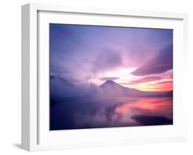 Mt. Fuji at Dawn, Viewed from Lake Motosu, Yamanashi, Japan-null-Framed Photographic Print