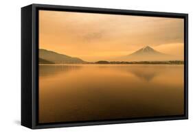 Mt. Fuji at Lake Kawaguchi During Sunrise in Japan. Mt. Fuji Is Famous Mountain in Japan-Prasit Rodphan-Framed Stretched Canvas
