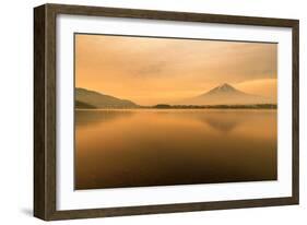 Mt. Fuji at Lake Kawaguchi During Sunrise in Japan. Mt. Fuji Is Famous Mountain in Japan-Prasit Rodphan-Framed Photographic Print