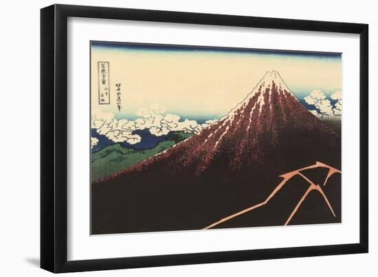 Mt. Fuji, Japanese Woodcut-null-Framed Art Print