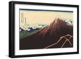 Mt. Fuji, Japanese Woodcut-null-Framed Art Print