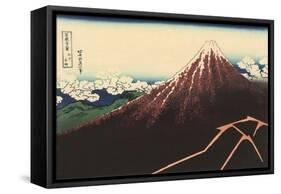 Mt. Fuji, Japanese Woodcut-null-Framed Stretched Canvas