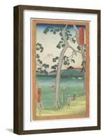 Mt. Fuji on Left Seen from Tokaido Road, April 1858-Utagawa Hiroshige-Framed Giclee Print