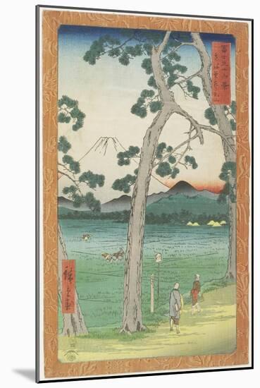 Mt. Fuji on Left Seen from Tokaido Road, April 1858-Utagawa Hiroshige-Mounted Giclee Print