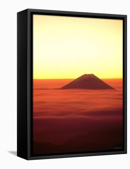 Mt. Fuji Over the Sea of Cloud at Dawn and Viewed from Mitsu-Tohge, Yamanashi, Japan-null-Framed Stretched Canvas