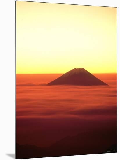 Mt. Fuji Over the Sea of Cloud at Dawn and Viewed from Mitsu-Tohge, Yamanashi, Japan-null-Mounted Photographic Print