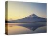 Mt. Fuji reflected in lake, Kawaguchiko, Yamanashi Prefecture, Japan-null-Stretched Canvas