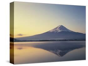 Mt. Fuji reflected in lake, Kawaguchiko, Yamanashi Prefecture, Japan-null-Stretched Canvas
