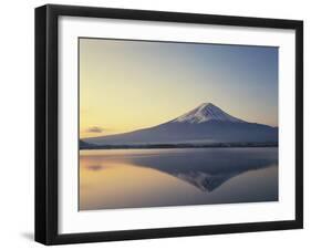 Mt. Fuji reflected in lake, Kawaguchiko, Yamanashi Prefecture, Japan-null-Framed Premium Photographic Print