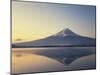 Mt. Fuji reflected in lake, Kawaguchiko, Yamanashi Prefecture, Japan-null-Mounted Premium Photographic Print