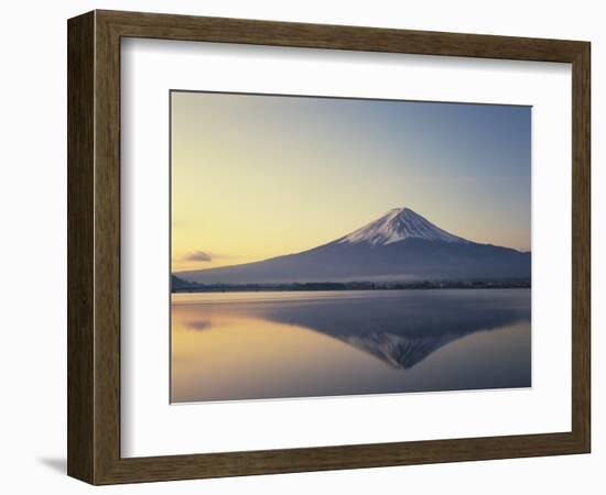 Mt. Fuji reflected in lake, Kawaguchiko, Yamanashi Prefecture, Japan-null-Framed Photographic Print