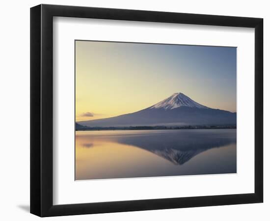 Mt. Fuji reflected in lake, Kawaguchiko, Yamanashi Prefecture, Japan-null-Framed Photographic Print