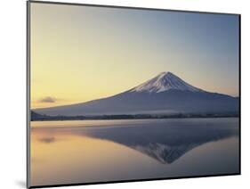 Mt. Fuji reflected in lake, Kawaguchiko, Yamanashi Prefecture, Japan-null-Mounted Photographic Print