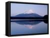 Mt. Fuji Reflected in the Lake Shoji-null-Framed Stretched Canvas