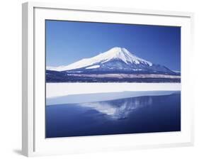 Mt. Fuji reflected in Yamanakako Lake at winter, Yamanashi Prefecture, Japan-null-Framed Photographic Print