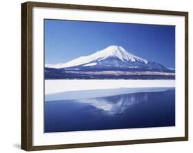 Mt. Fuji reflected in Yamanakako Lake at winter, Yamanashi Prefecture, Japan-null-Framed Photographic Print