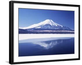 Mt. Fuji reflected in Yamanakako Lake at winter, Yamanashi Prefecture, Japan-null-Framed Photographic Print