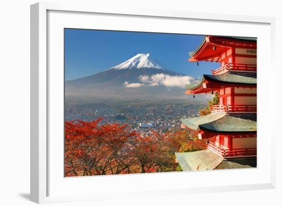 Mt. Fuji Viewed From Behind Chureito Pagoda-SeanPavonePhoto-Framed Art Print