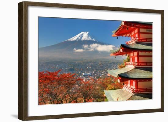 Mt. Fuji Viewed From Behind Chureito Pagoda-SeanPavonePhoto-Framed Art Print