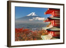 Mt. Fuji Viewed From Behind Chureito Pagoda-SeanPavonePhoto-Framed Art Print