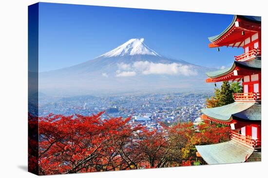 Mt. Fuji with Fall Colors in Japan.-SeanPavonePhoto-Stretched Canvas