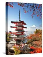 Mt. Fuji with Fall Colors in Japan.-SeanPavonePhoto-Stretched Canvas
