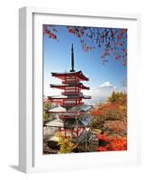 Mt. Fuji with Fall Colors in Japan.-SeanPavonePhoto-Framed Photographic Print