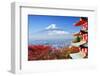 Mt. Fuji with Fall Colors in Japan.-Sean Pavone-Framed Photographic Print