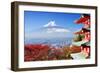 Mt. Fuji with Fall Colors in Japan.-Sean Pavone-Framed Photographic Print