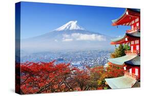 Mt. Fuji with Fall Colors in Japan.-Sean Pavone-Stretched Canvas