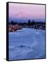 Mt. Hood and Columbia River from Jantzen Beach, Portland, USA-Ryan Fox-Framed Stretched Canvas