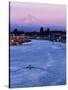 Mt. Hood and Columbia River from Jantzen Beach, Portland, USA-Ryan Fox-Stretched Canvas