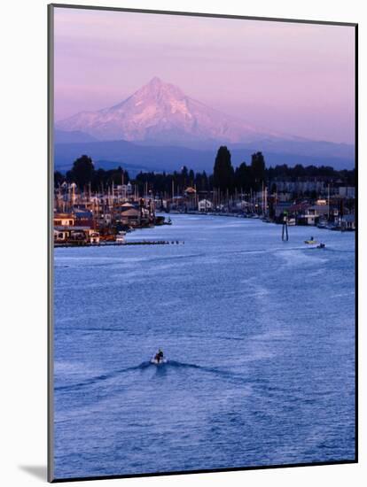 Mt. Hood and Columbia River from Jantzen Beach, Portland, USA-Ryan Fox-Mounted Photographic Print