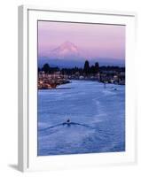 Mt. Hood and Columbia River from Jantzen Beach, Portland, USA-Ryan Fox-Framed Photographic Print