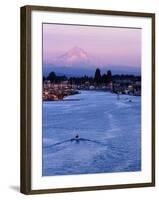 Mt. Hood and Columbia River from Jantzen Beach, Portland, USA-Ryan Fox-Framed Photographic Print