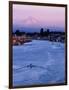 Mt. Hood and Columbia River from Jantzen Beach, Portland, USA-Ryan Fox-Framed Photographic Print