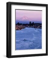 Mt. Hood and Columbia River from Jantzen Beach, Portland, USA-Ryan Fox-Framed Premium Photographic Print