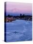 Mt. Hood and Columbia River from Jantzen Beach, Portland, USA-Ryan Fox-Stretched Canvas