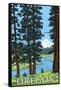 Mt. Hood and River - Oregon Scene-Lantern Press-Framed Stretched Canvas
