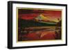 Mt. Hood at Sunrise from Lost Lake, Oregon - Mt. Hood, OR-Lantern Press-Framed Art Print