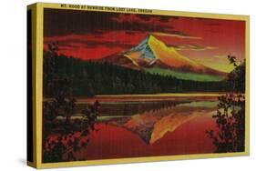 Mt. Hood at Sunrise from Lost Lake, Oregon - Mt. Hood, OR-Lantern Press-Stretched Canvas