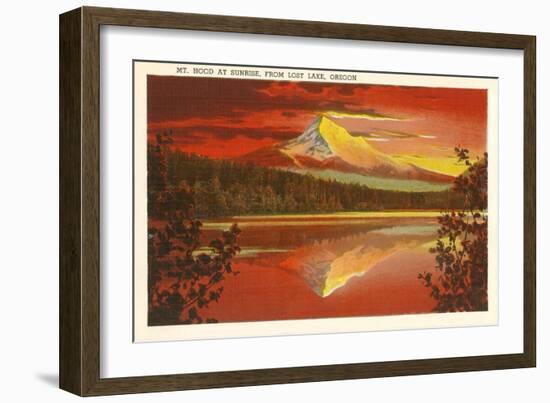 Mt. Hood at Sunset, Lost Lake, Oregon-null-Framed Art Print