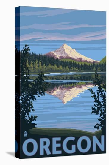 Mt. Hood from Lost Lake, Oregon-Lantern Press-Stretched Canvas